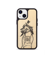 iPhone 13 mini Wood+Resin Phone Case - Wildflower Walk - Maple (Curated)