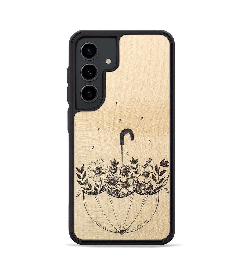 Galaxy S24 Wood+Resin Phone Case - No Rain No Flowers - Maple (Curated)