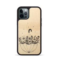 iPhone 12 Pro Wood+Resin Phone Case - No Rain No Flowers - Maple (Curated)