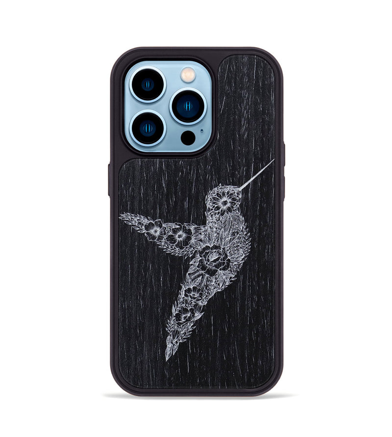 iPhone 14 Pro Wood+Resin Phone Case - Hover In The Moment - Ebony (Curated)