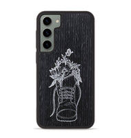 Galaxy S23 Plus Wood+Resin Phone Case - Wildflower Walk - Ebony (Curated)