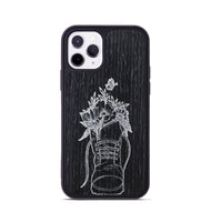 iPhone 11 Pro Wood+Resin Phone Case - Wildflower Walk - Ebony (Curated)