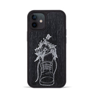 iPhone 12 Wood+Resin Phone Case - Wildflower Walk - Ebony (Curated)
