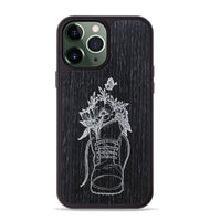 iPhone 13 Pro Max Wood+Resin Phone Case - Wildflower Walk - Ebony (Curated)