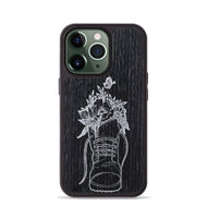 iPhone 13 Pro Wood+Resin Phone Case - Wildflower Walk - Ebony (Curated)