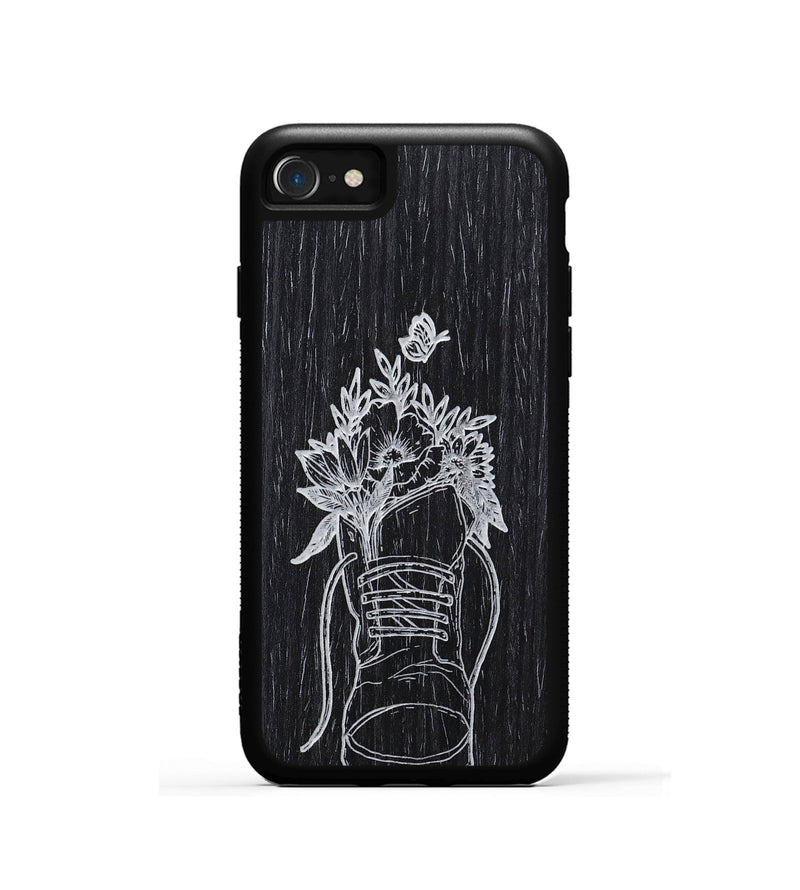 iPhone SE Wood+Resin Phone Case - Wildflower Walk - Ebony (Curated)