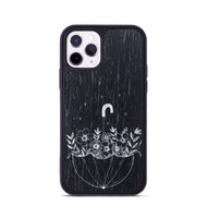 iPhone 11 Pro Wood+Resin Phone Case - No Rain No Flowers - Ebony (Curated)
