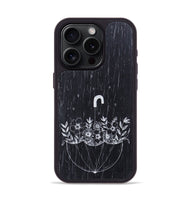 iPhone 15 Pro Wood+Resin Phone Case - No Rain No Flowers - Ebony (Curated)