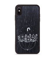 iPhone Xs Max Wood+Resin Phone Case - No Rain No Flowers - Ebony (Curated)