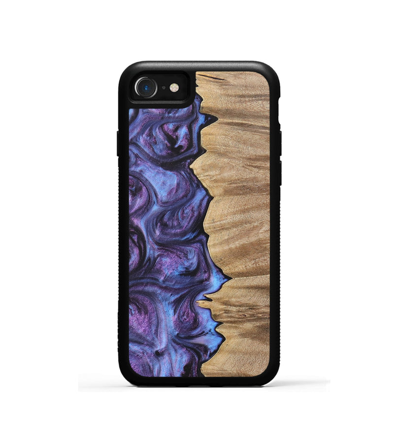 iPhone SE Wood+Resin Phone Case - Alvin (Purple, 700068)