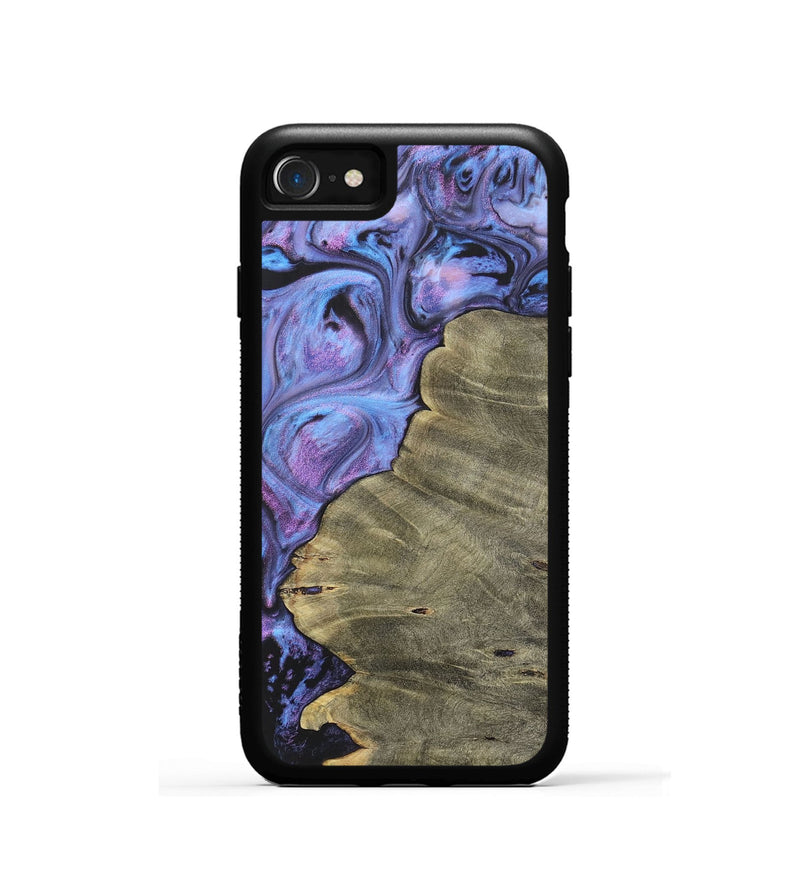 iPhone SE Wood+Resin Phone Case - Dena (Purple, 700069)