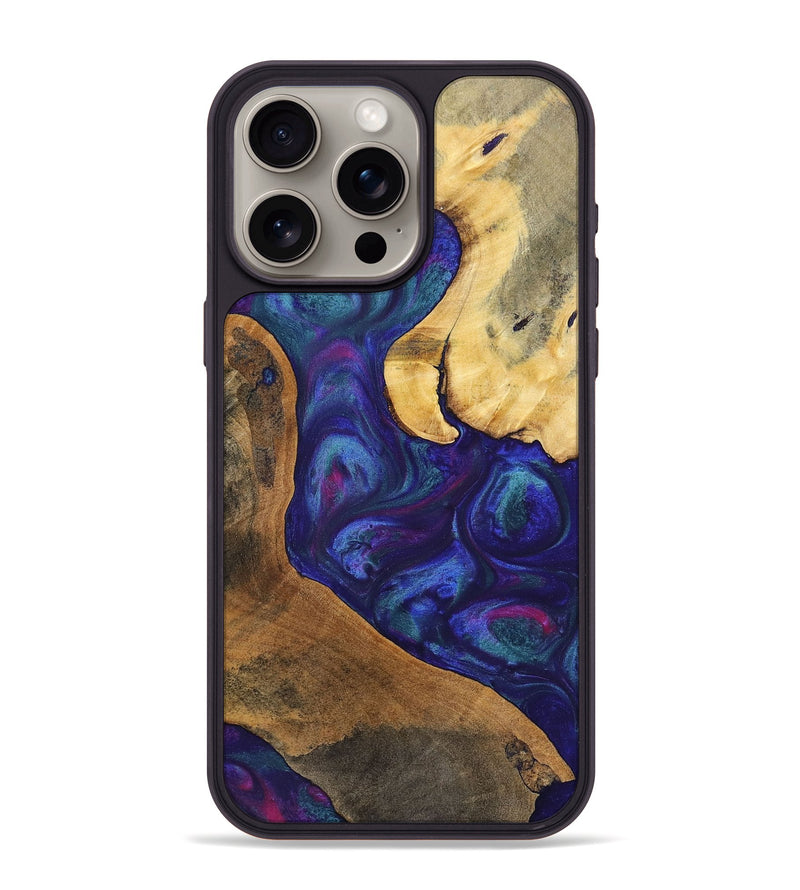 iPhone 15 Pro Max Wood+Resin Phone Case - Daniel (Purple, 700073)