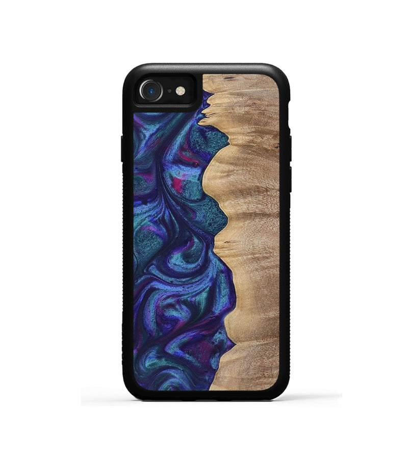 iPhone SE Wood+Resin Phone Case - Kris (Purple, 700077)