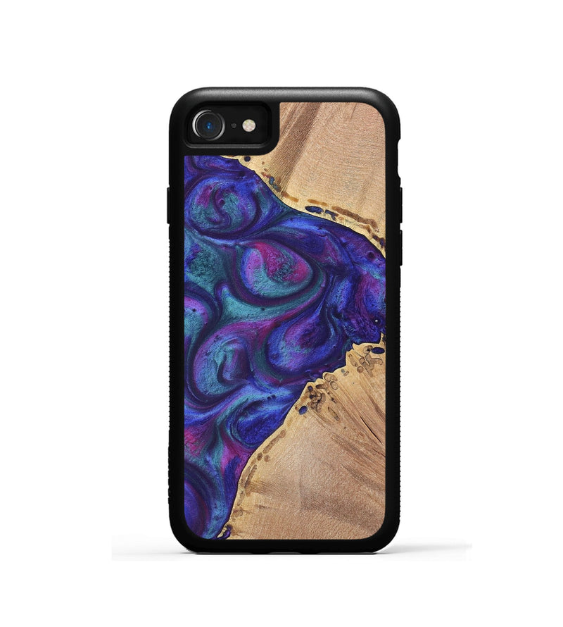 iPhone SE Wood+Resin Phone Case - Nick (Purple, 700078)