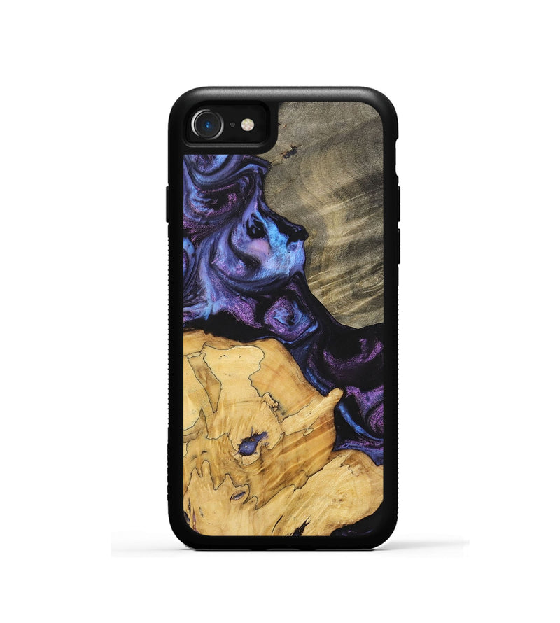 iPhone SE Wood+Resin Phone Case - Diamond (Purple, 700080)