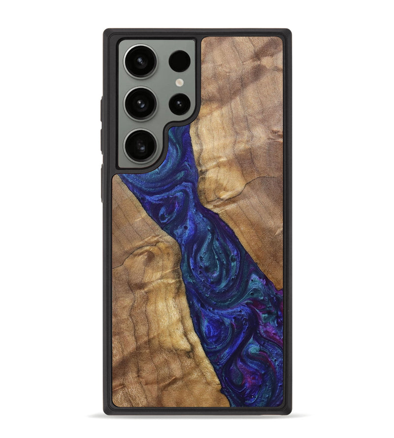 Galaxy S23 Ultra Wood+Resin Phone Case - Ronnie (Purple, 700086)