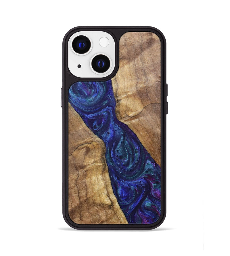 iPhone 13 Wood+Resin Phone Case - Ronnie (Purple, 700086)