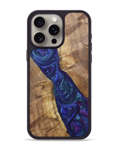 iPhone 15 Pro Max Wood+Resin Phone Case - Ronnie (Purple, 700086)