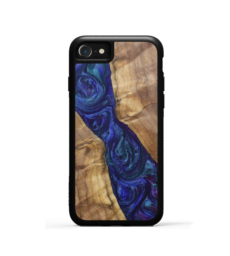 iPhone SE Wood+Resin Phone Case - Ronnie (Purple, 700086)