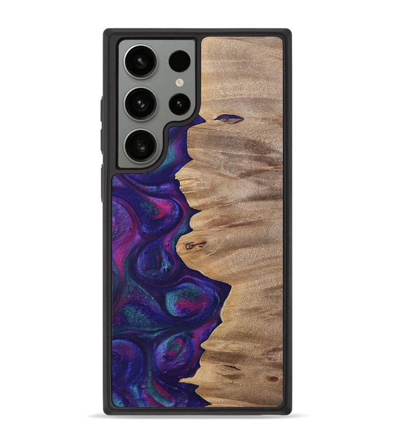 Galaxy S23 Ultra Wood+Resin Phone Case - Lucille (Purple, 700089)