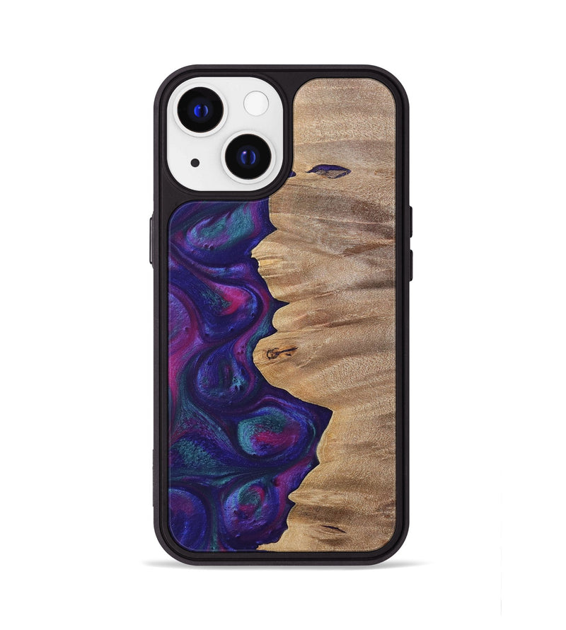 iPhone 13 Wood+Resin Phone Case - Lucille (Purple, 700089)