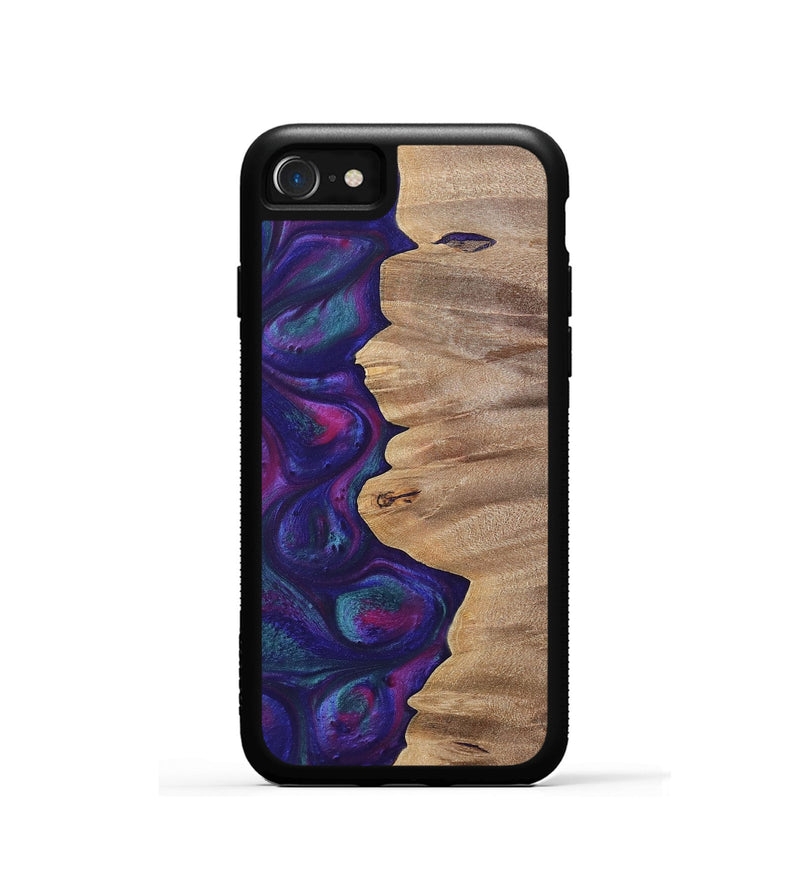 iPhone SE Wood+Resin Phone Case - Lucille (Purple, 700089)