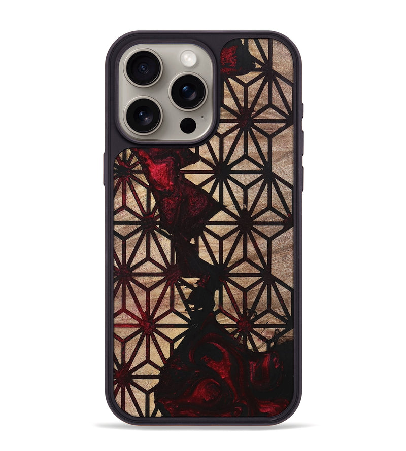 iPhone 15 Pro Max Wood+Resin Phone Case - Daphne (Pattern, 700091)