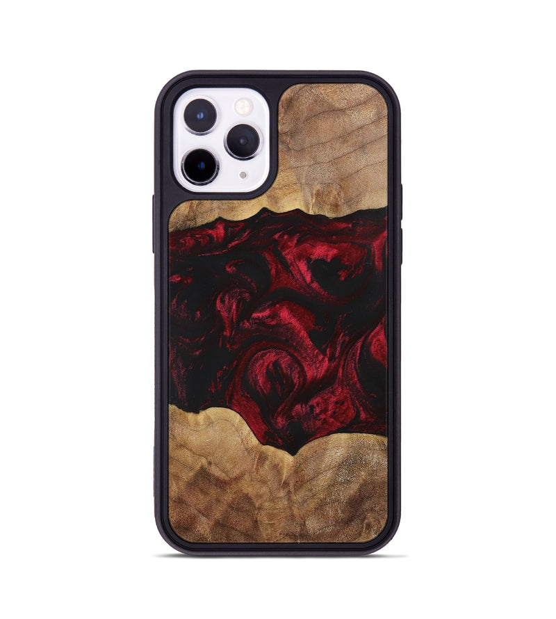 iPhone 11 Pro Wood+Resin Phone Case - Shelly (Red, 700123)