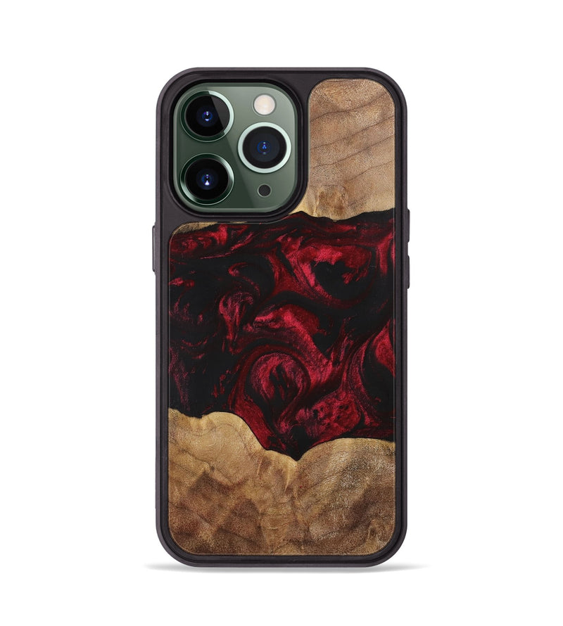 iPhone 13 Pro Wood+Resin Phone Case - Shelly (Red, 700123)