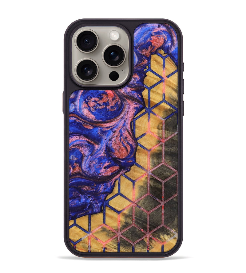 iPhone 15 Pro Max Wood+Resin Phone Case - Pam (Pattern, 700136)