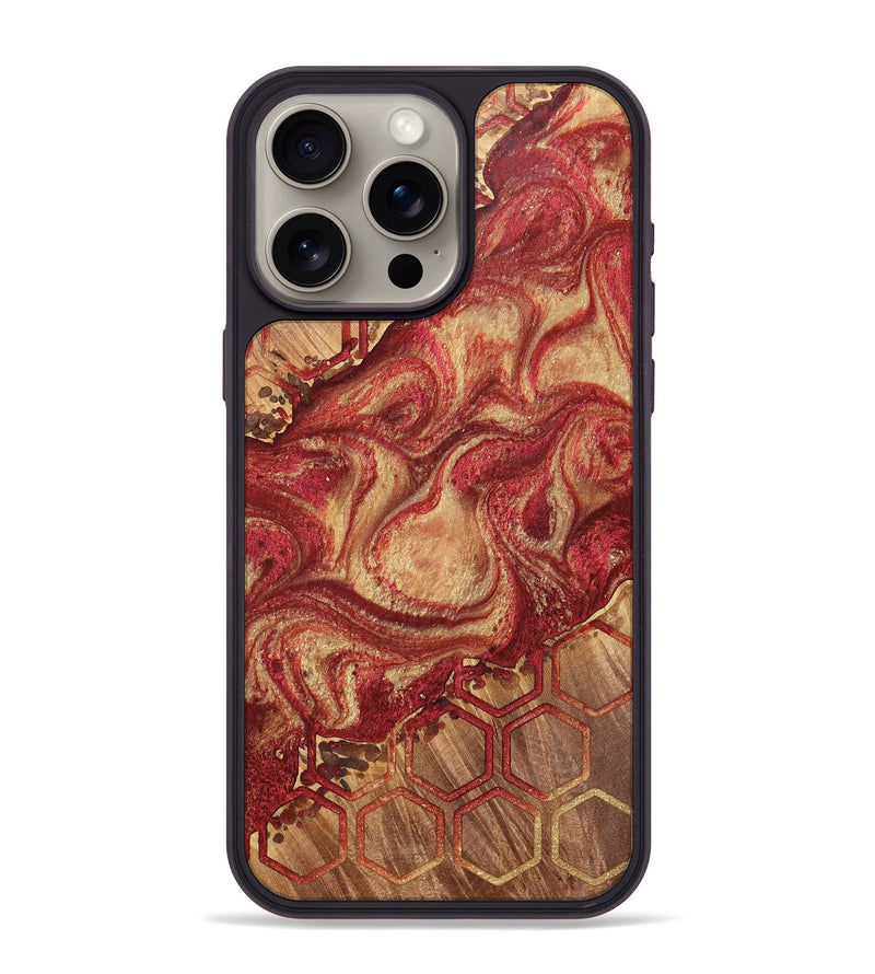 iPhone 15 Pro Max Wood+Resin Phone Case - Giovanni (Pattern, 700139)