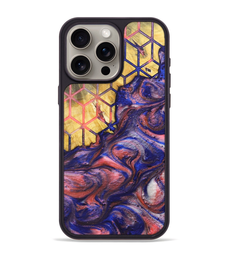 iPhone 15 Pro Max Wood+Resin Phone Case - Nathan (Pattern, 700145)