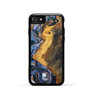 iPhone SE Wood+Resin Phone Case - Dawson (Teal & Gold, 700197)