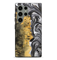 Galaxy S24 Ultra Wood+Resin Live Edge Phone Case - Mario (Black & White, 700238)