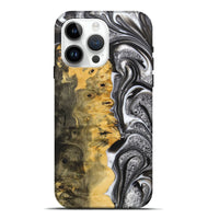 iPhone 15 Pro Max Wood+Resin Live Edge Phone Case - Mario (Black & White, 700238)