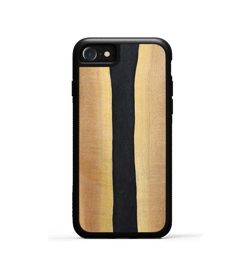 iPhone SE Wood+Resin Phone Case - Reid (Pure Black, 700292)