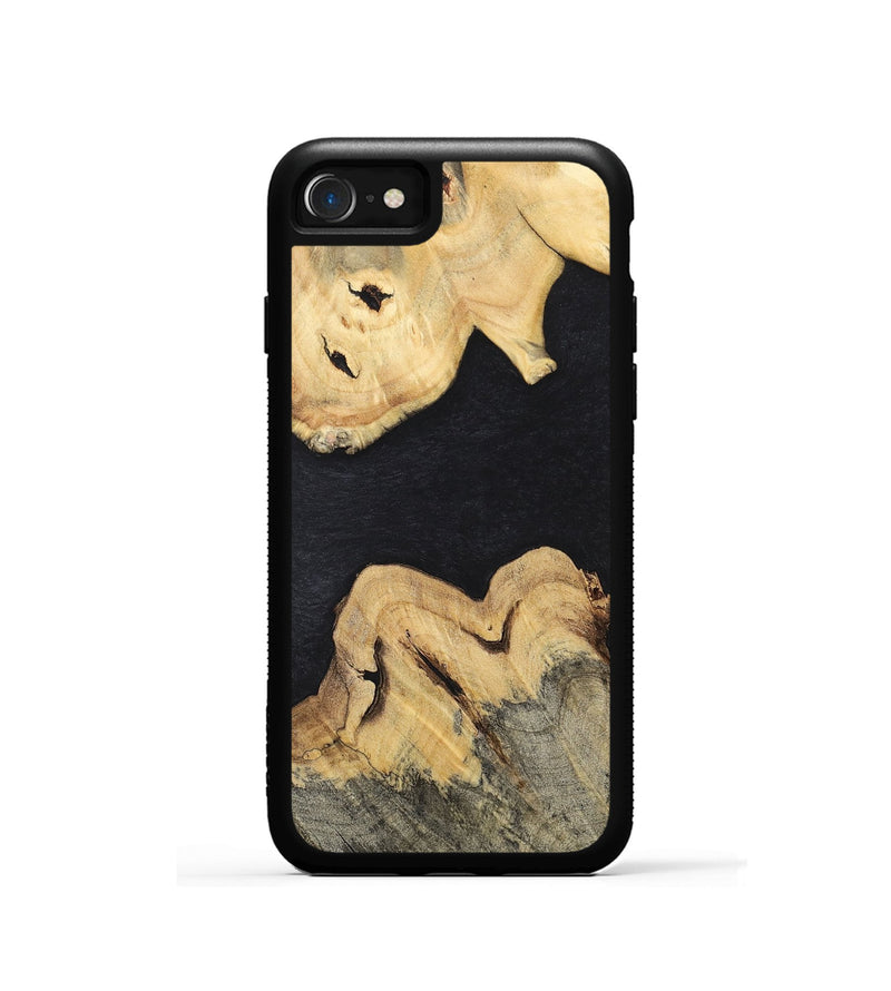 iPhone SE Wood+Resin Phone Case - June (Pure Black, 700297)