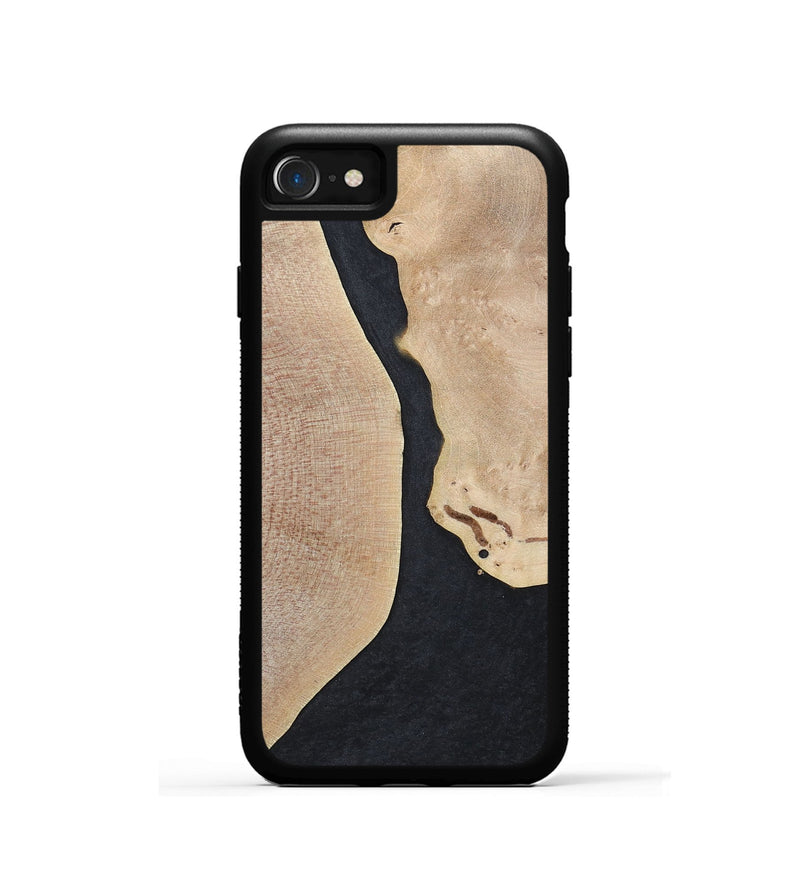 iPhone SE Wood+Resin Phone Case - Bernadette (Pure Black, 700301)