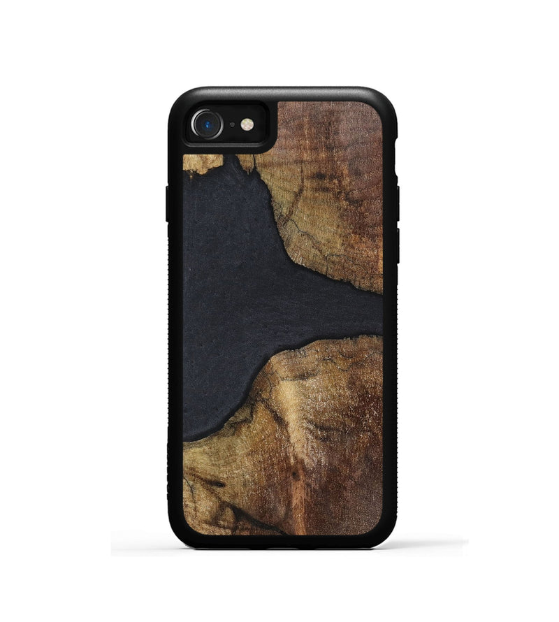 iPhone SE Wood+Resin Phone Case - Karen (Pure Black, 700305)