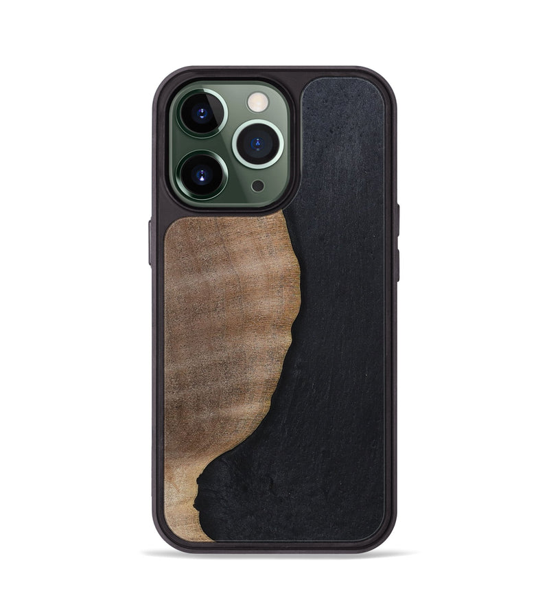 iPhone 13 Pro Wood+Resin Phone Case - Sophie (Pure Black, 700307)