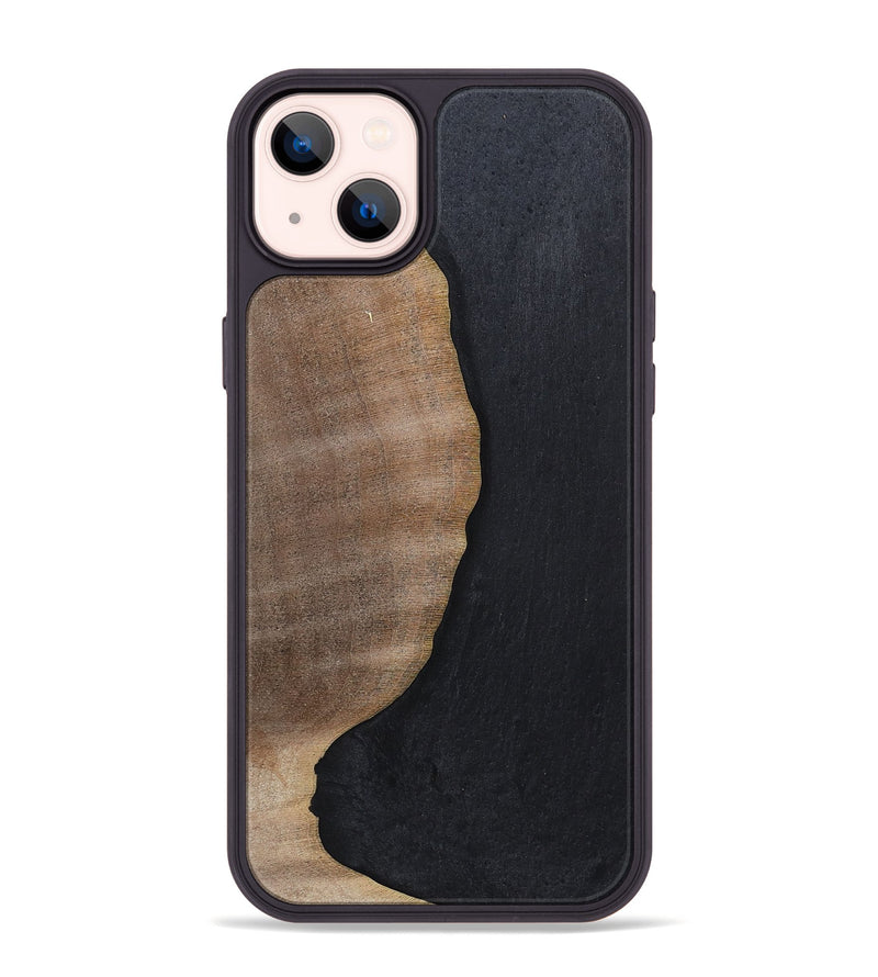 iPhone 14 Plus Wood+Resin Phone Case - Sophie (Pure Black, 700307)