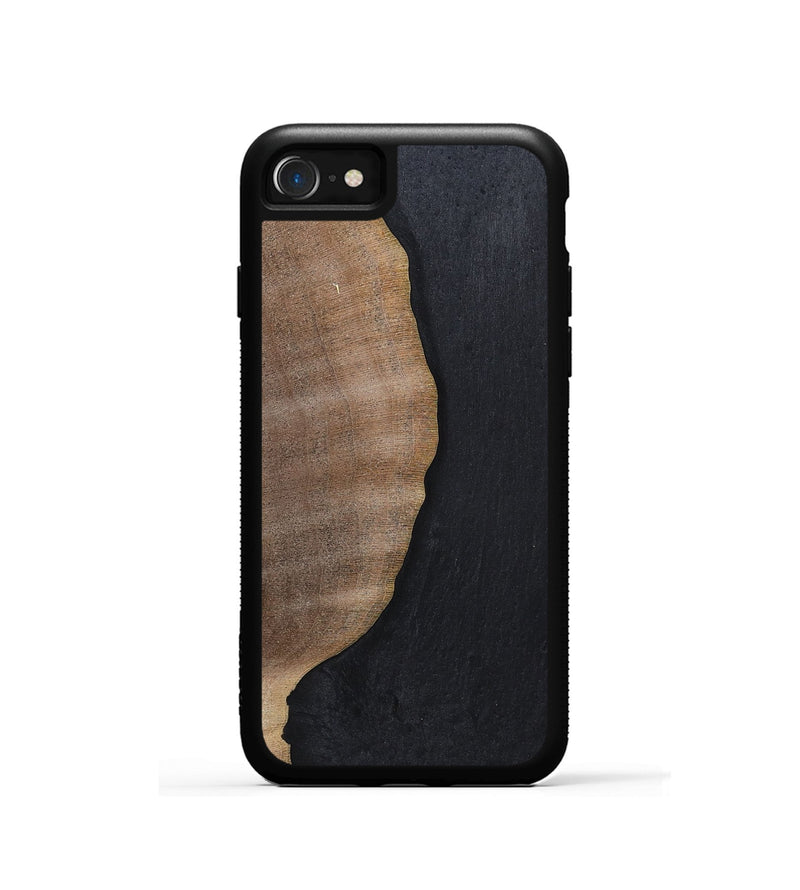 iPhone SE Wood+Resin Phone Case - Sophie (Pure Black, 700307)