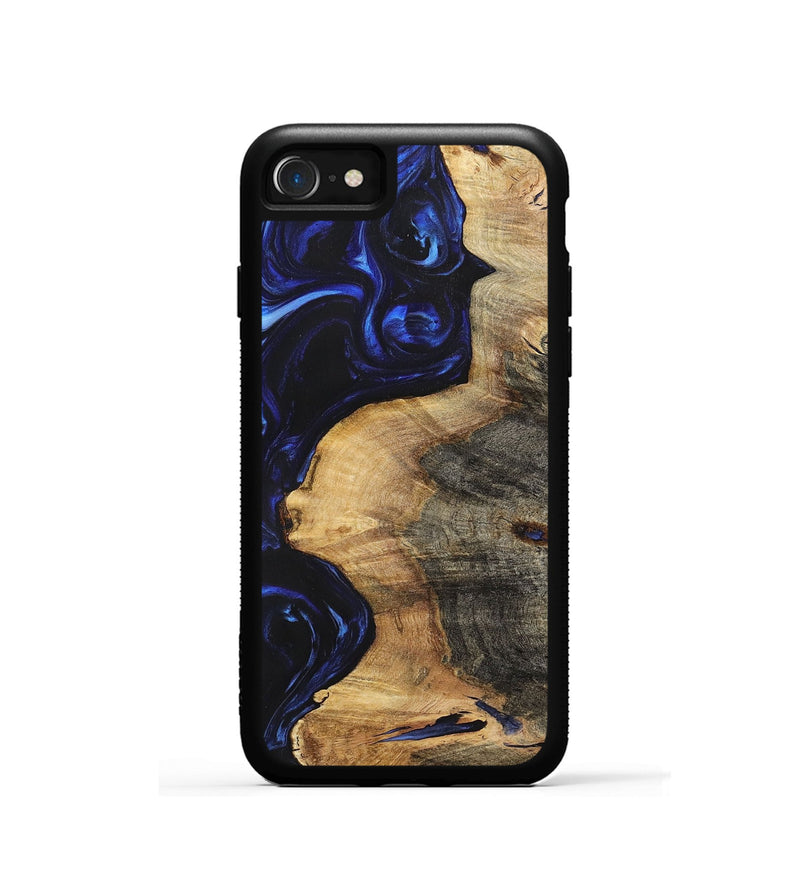 iPhone SE Wood+Resin Phone Case - Timmy (Blue, 700323)