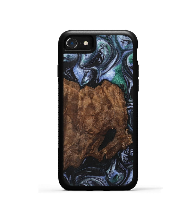 iPhone SE Wood+Resin Phone Case - Maximus (Blue, 700326)