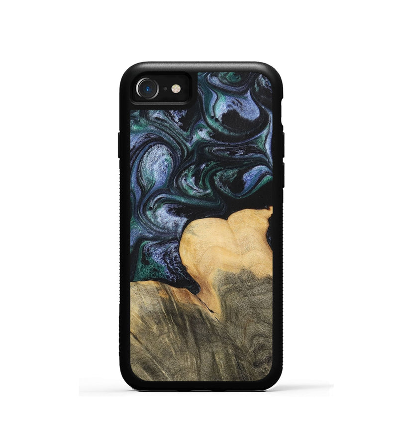 iPhone SE Wood+Resin Phone Case - Dale (Blue, 700330)