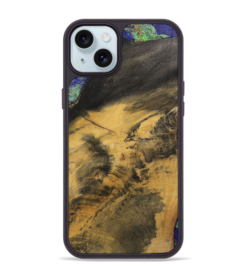 iPhone 15 Plus Wood+Resin Phone Case - Ernestine (Wood Burl, 700499)