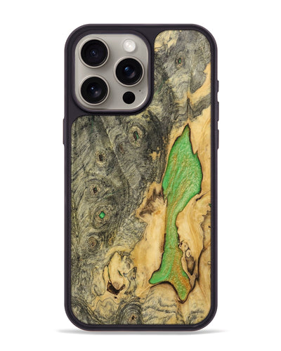 iPhone 15 Pro Max Wood+Resin Phone Case - Marlene (Wood Burl, 700507)