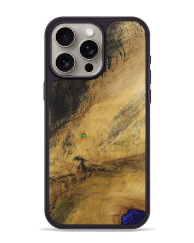 iPhone 15 Pro Max Wood+Resin Phone Case - Tricia (Wood Burl, 700508)