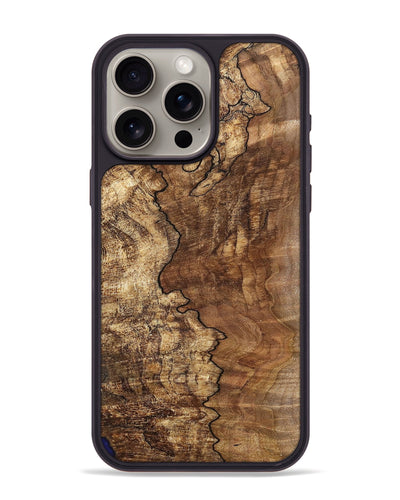 iPhone 15 Pro Max Wood+Resin Phone Case - Lillie (Wood Burl, 700509)