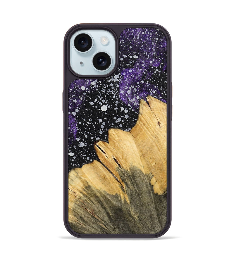 iPhone 15 Wood+Resin Phone Case - Tatyana (Cosmos, 700540)